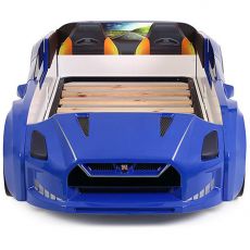 Дитяче ліжко машина GTR Blue 190х90 см з підсвіткою, музикою, шкіряний салон, пультом